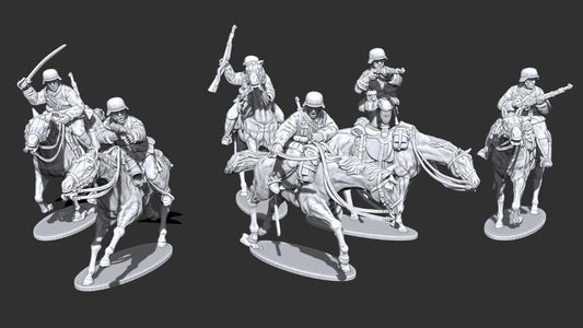 WWII Early War German Cavalry (6 models) Various Scales Historical Wargaming (US tariffs are pre-paid by us)
