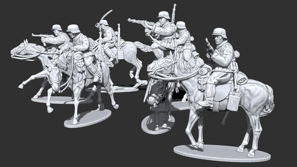 WWII Early War German Cavalry (6 models) Various Scales Historical Wargaming (US tariffs are pre-paid by us)