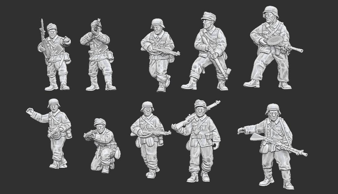 WWII Summer Finnish Infantry Squad (10 models) Various Scales Historical Wargaming