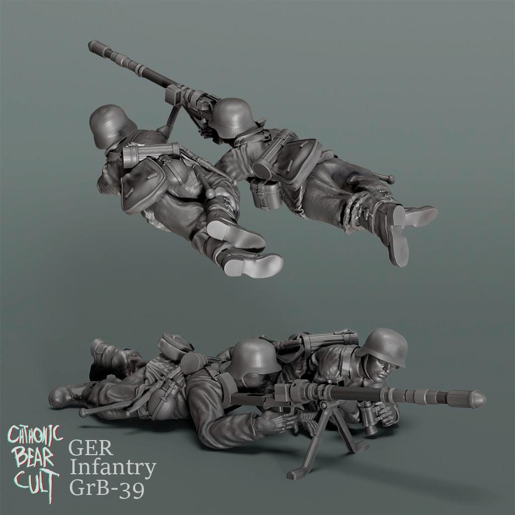 WWII German Assault Pioneers, GrB-39 Team (2 models) Various Scales Historical Wargaming (US tariffs are pre-paid by us)