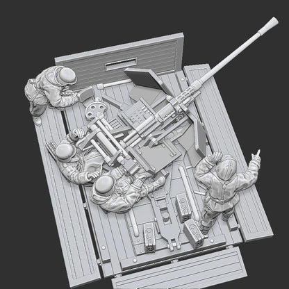 WWII German 3.7cm FlaK on Cargo Platform with Crew Various Scales Historical Wargaming (US tariffs are pre-paid by us)
