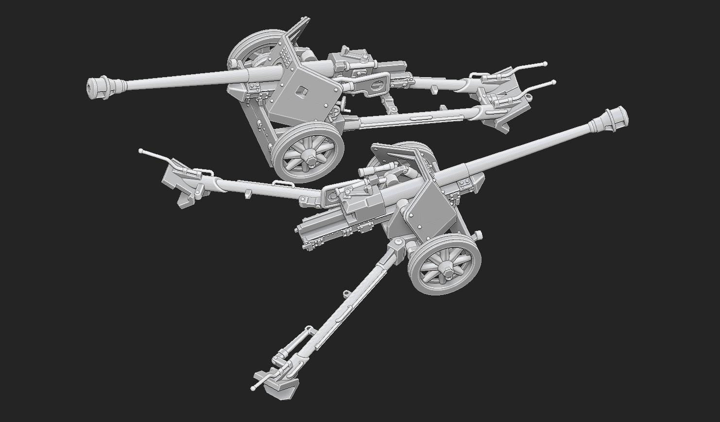 WWII German Pak 40 Gun with Crew (two versions) With Crew Various Scales Historical Wargaming (US tariffs are pre-paid by us)