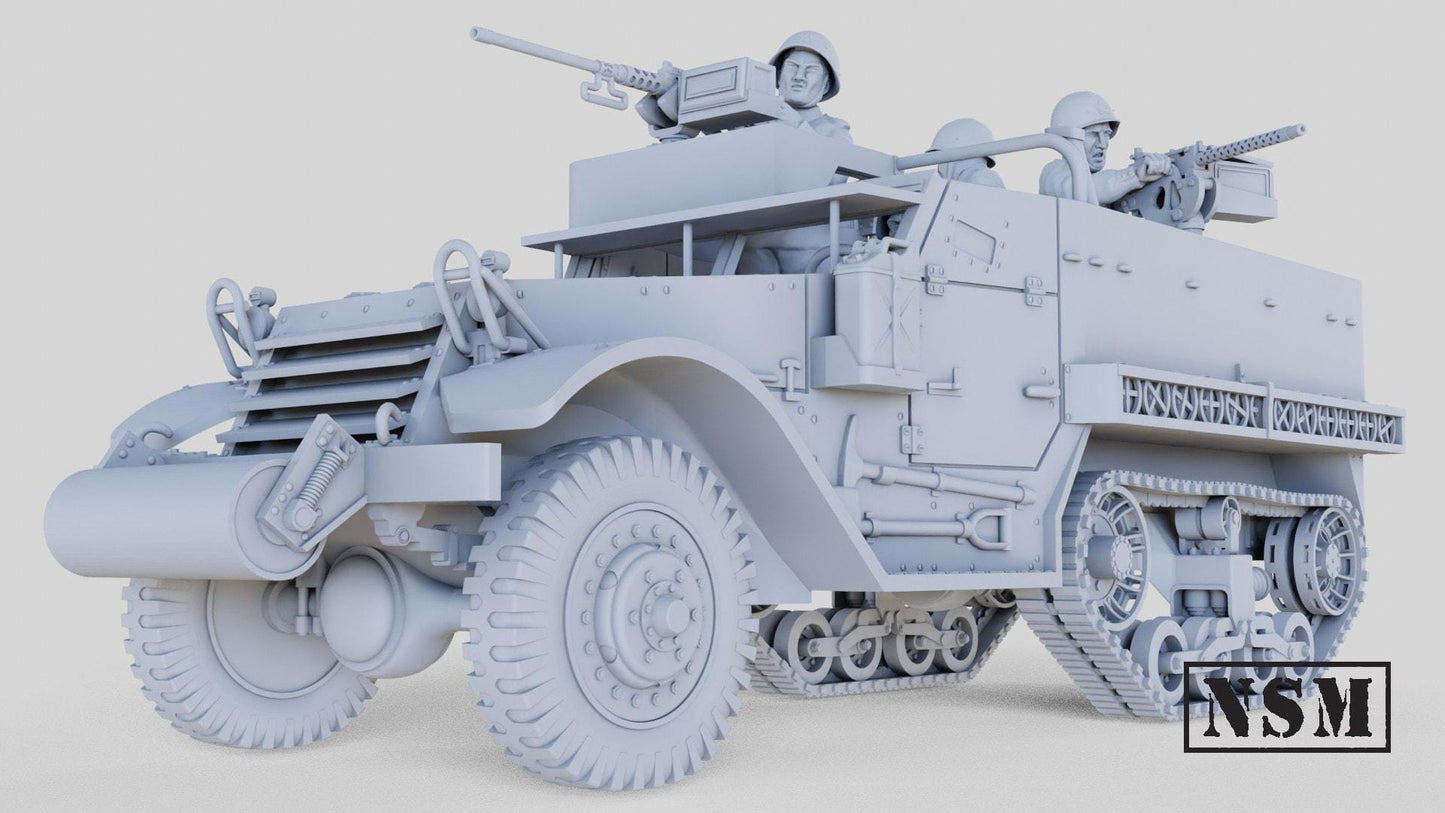 WWII Soviet M9A1 Halftrack with Crew Various Scales Historical Wargaming
