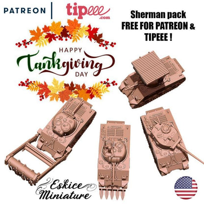 WWII US Sherman with 4 Turrets and Upgrades Various Scales Historical Wargaming (US tariffs are pre-paid by us)