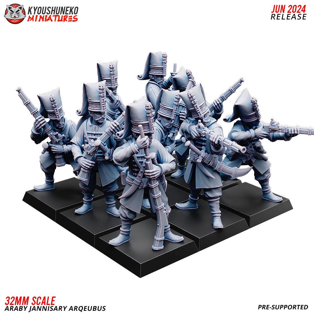 Ottoman Empire Janissary Arquebus Unit (10 models) Various Scales Historical Wargaming (US tariffs are pre-paid by us)