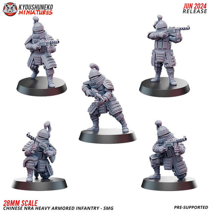 WWII Chinese NRA Heavy Infantry SMG Team (10 models) Various Scales Historical Wargaming