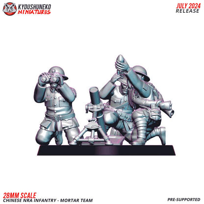 WWII Chinese NRA Mortar Team (3 models) Various Scales Historical Wargaming