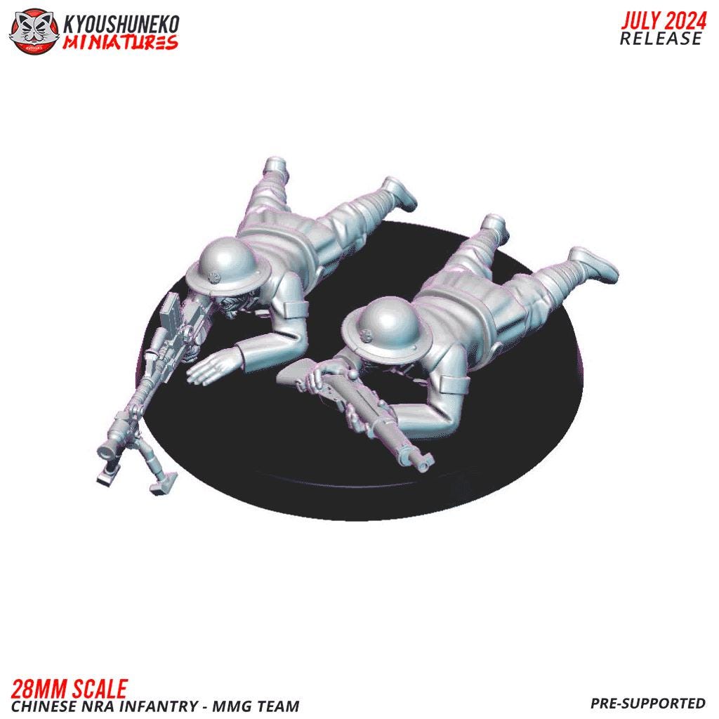 WWII Chinese NRA MMG Team (2 models) Various Scales Historical Wargaming