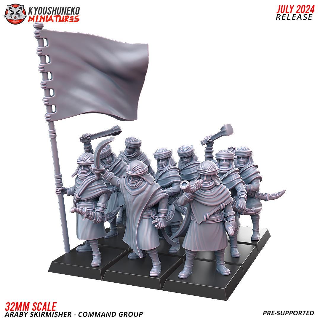 Ancient Arab Skirmisher Unit (10 models) Javelins or Slings Various Scales Historical Wargaming (US tariffs are pre-paid by us)