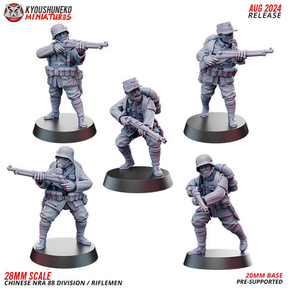 WWII Chinese NRA 88th Division Riflemen Squad (10 models) Various Scales Historical Wargaming (US tariffs are pre-paid by us)