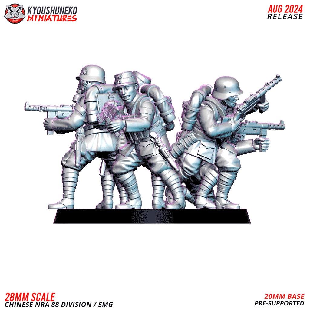 WWII Chinese NRA 88th Division SMG Squad (10 models) Various Scales Historical Wargaming