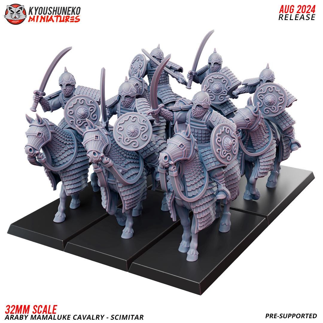 Arab Mameluke Cavalry (10 models) Bows/Maces/Scimitars/Spears/Swords Various Scales Historical Wargaming (US tariffs are pre-paid by us)