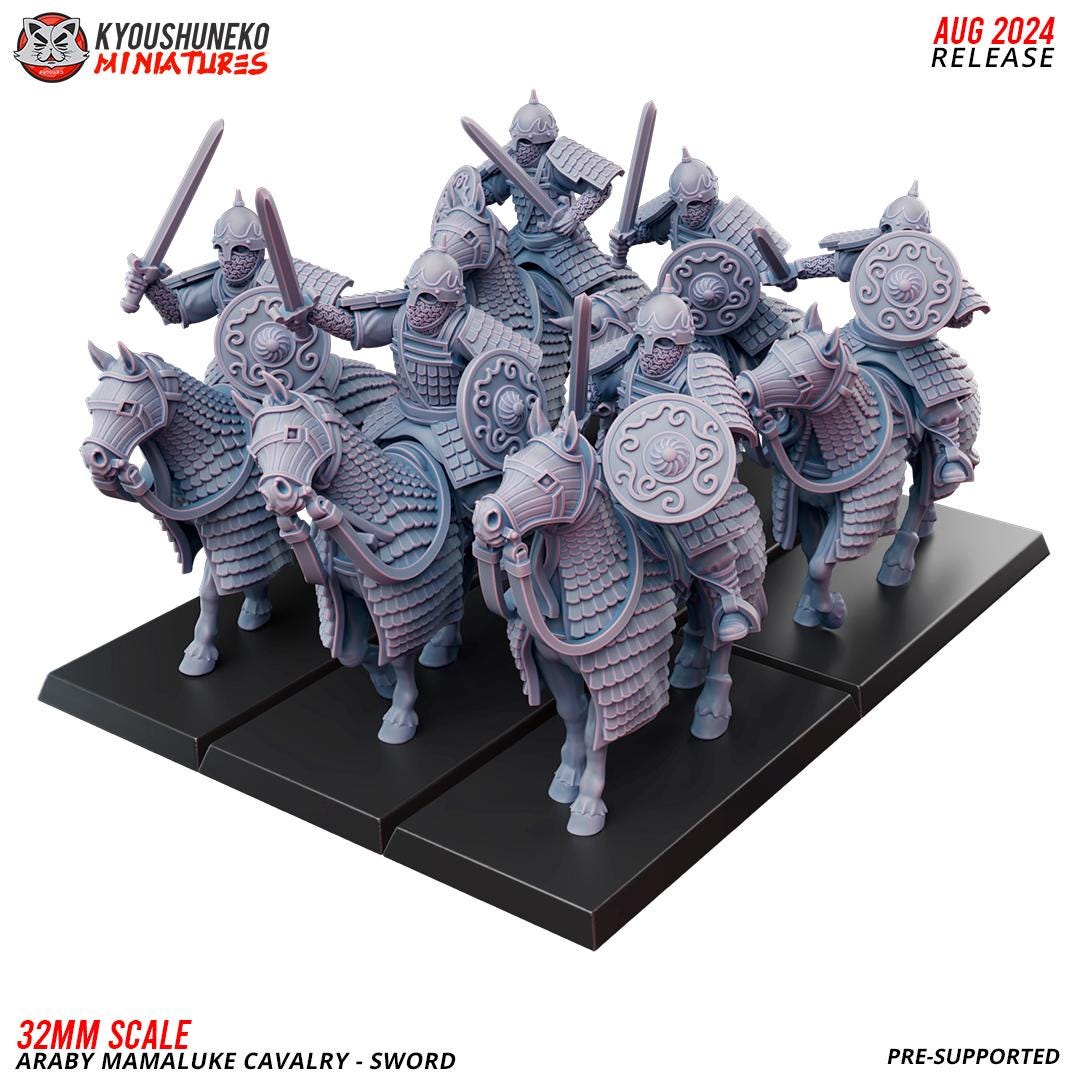 Arab Mameluke Cavalry (10 models) Bows/Maces/Scimitars/Spears/Swords Various Scales Historical Wargaming