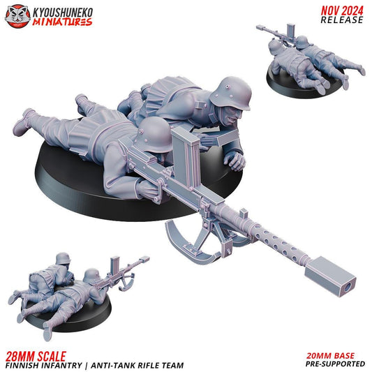 WWII Finnish Anti Tank Rifle Team (2 models) Various Scales Historical Wargaming (US tariffs are pre-paid by us)