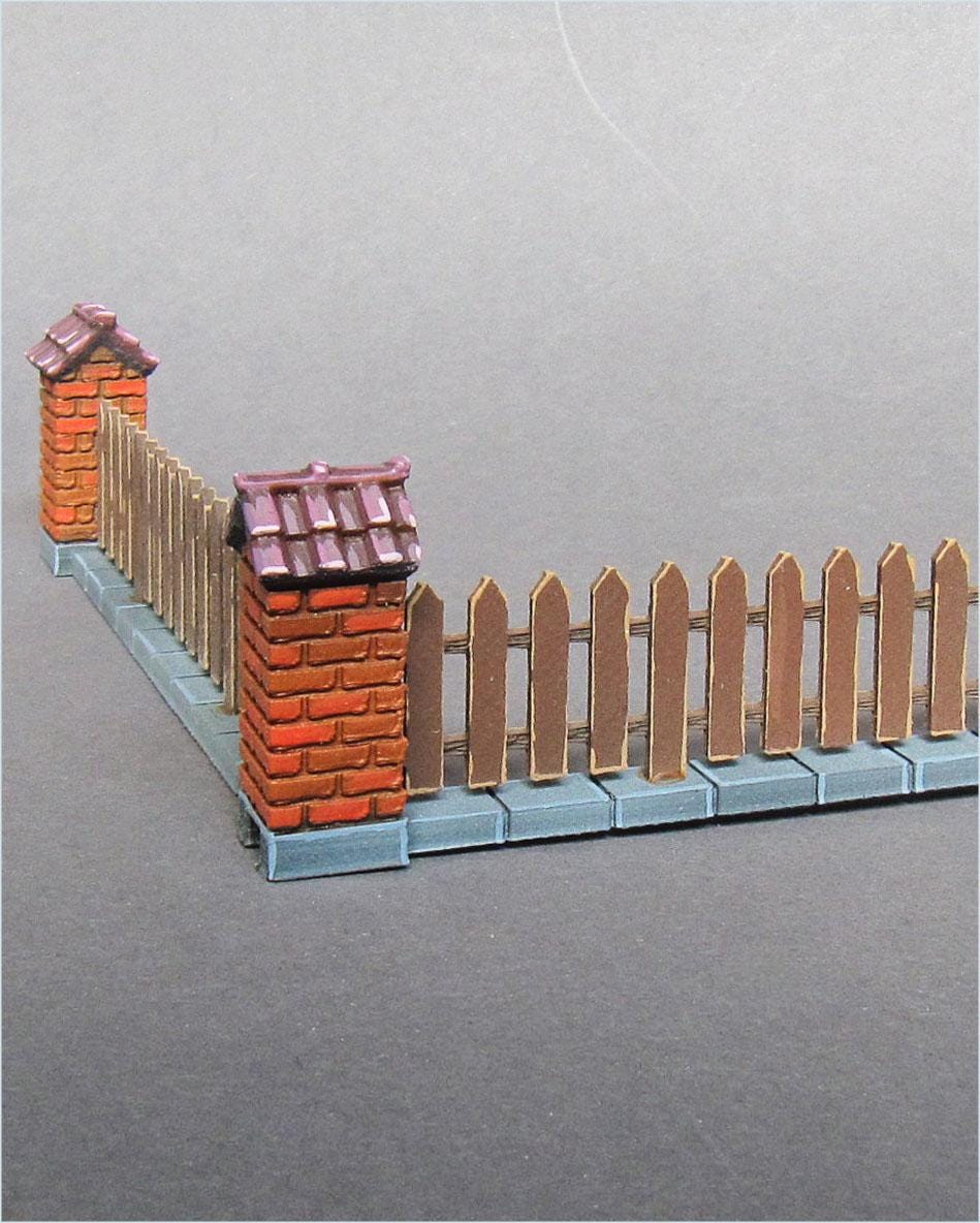 Wargaming Terrain Wooden Fence Set Various Scales Historical Wargaming