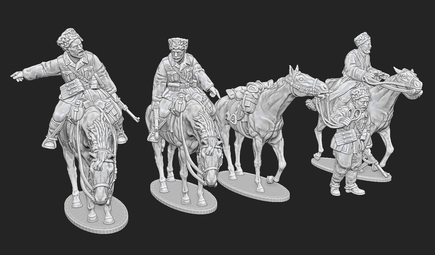 WWII German Cossacks Cavalry Squad (9 models) Various Scales Historical Wargaming
