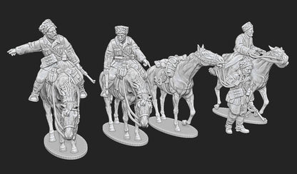 WWII German Cossacks Cavalry Squad (9 models) Various Scales Historical Wargaming