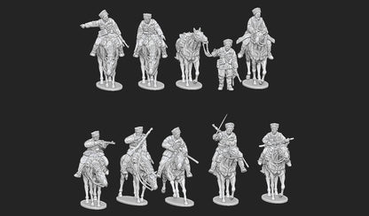 WWII German Cossacks Cavalry Squad (9 models) Various Scales Historical Wargaming
