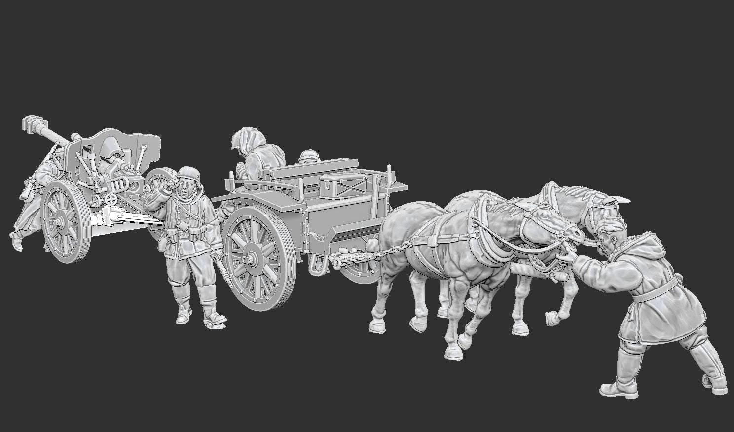 WWII German Limber for LeFH 1840 Various Scales Historical Wargaming