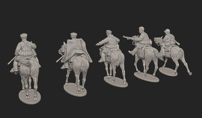 WWII Cossacks in Soviet Uniforms (5 models) Various Scales Historical Wargaming (US tariffs are pre-paid by us)