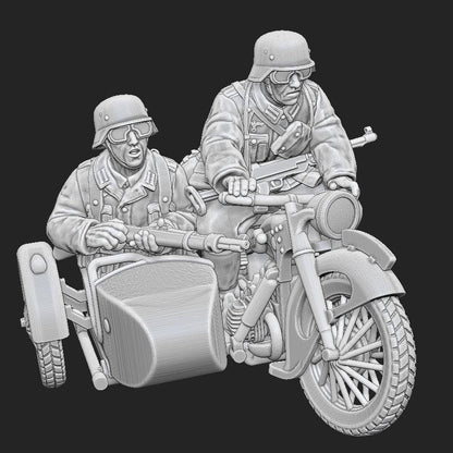 WWII German Kradschutzen with Sidecar B Various Scales Historical Wargaming