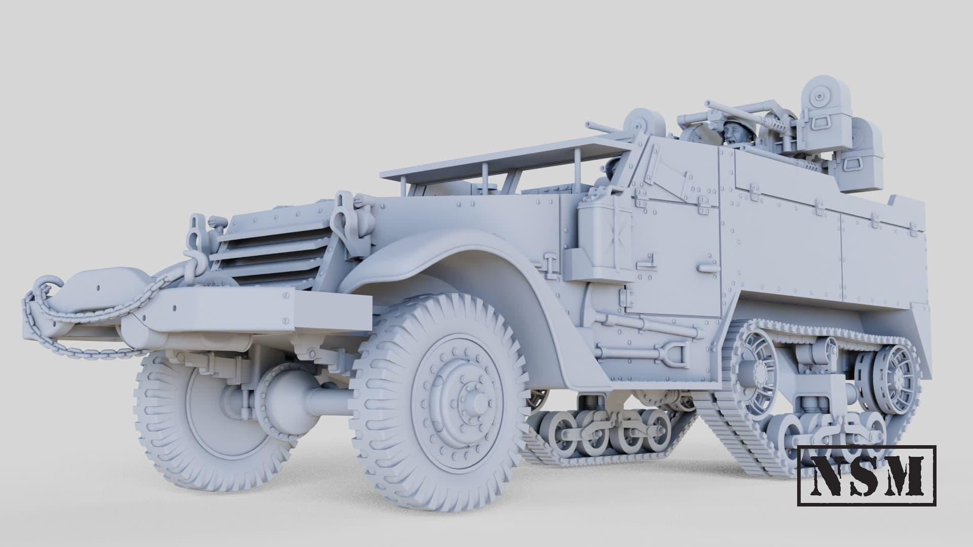 WWII US M16 Quad HMG Halftrack Various Scales Historical Wargaming