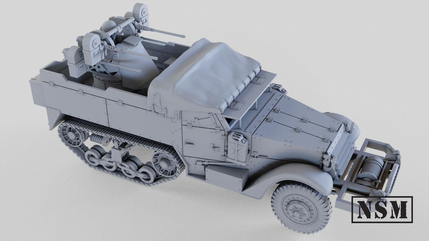 WWII US M16 Quad HMG Halftrack Various Scales Historical Wargaming