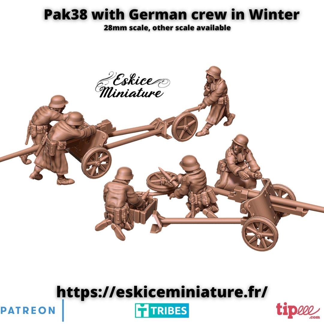WWII German Pak38 with Crew Various Scales Historical Wargaming