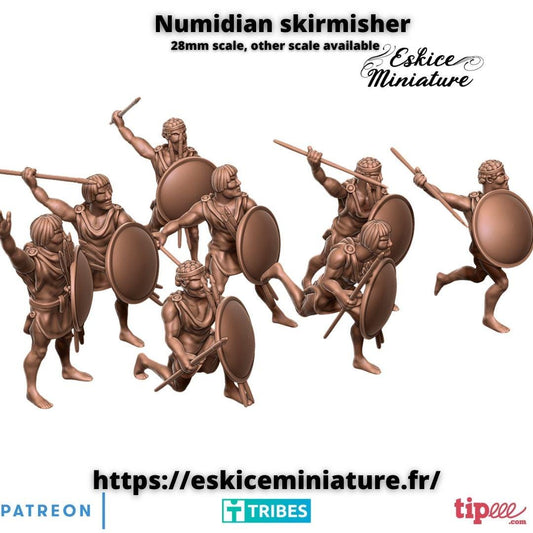 Ancient Numidian Skirmishers (10 models) Various Scales Historical Wargaming