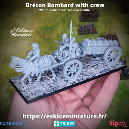 Medieval Breton Bombard with Crew Various Scales Historical Wargaming