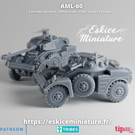 Cold War French Panhard AML 60 (both turrets included) Various Scales Historical Wargaming (US tariffs are pre-paid by us)