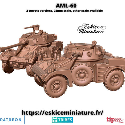 Cold War French Panhard AML 60 (both turrets included) Various Scales Historical Wargaming