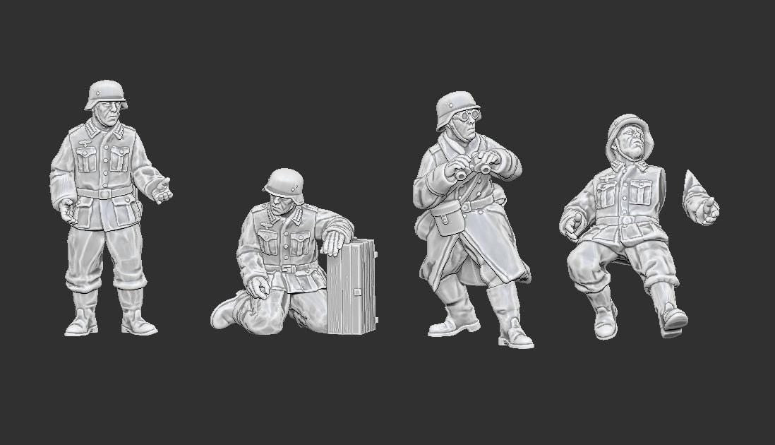 WWII German AA crew (4 models) Various Scales Historical Wargaming (US tariffs are pre-paid by us)