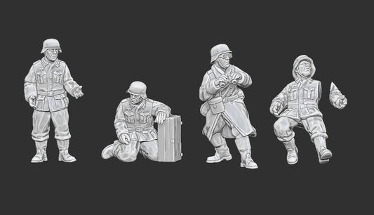 WWII German AA crew (4 models) Various Scales Historical Wargaming (US tariffs are pre-paid by us)