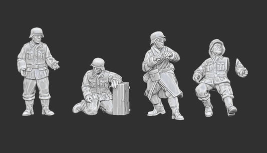 WWII German AA crew (4 models) Various Scales Historical Wargaming