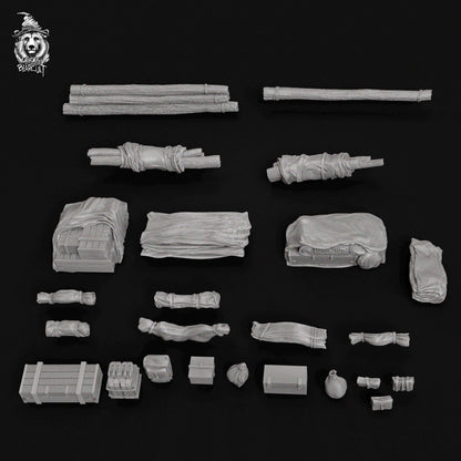 WWII Stowage Prop Pack 1 Various Scales Historical Wargaming
