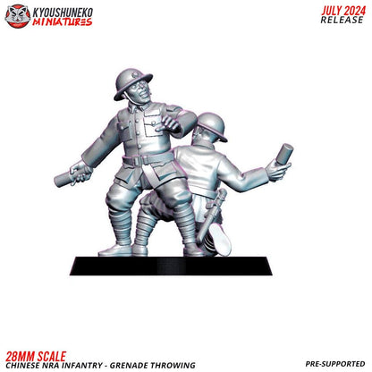 WWII Chinese NRA Grenade Throwing Infantry (2 models) Various Scales Historical Wargaming