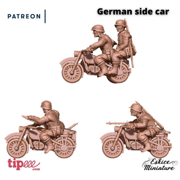 WWII German Sidecar Bikers Set Kradschutzen (3 bikes) Various Scales Historical Wargaming (US tariffs are pre-paid by us)