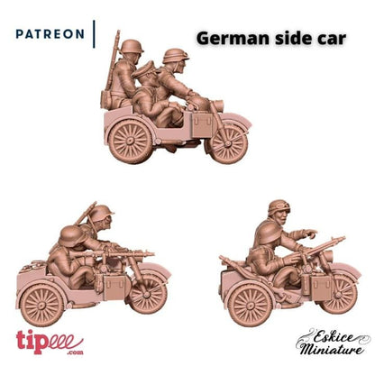 WWII German Sidecar Bikers Set Kradschutzen (3 bikes) Various Scales Historical Wargaming (US tariffs are pre-paid by us)