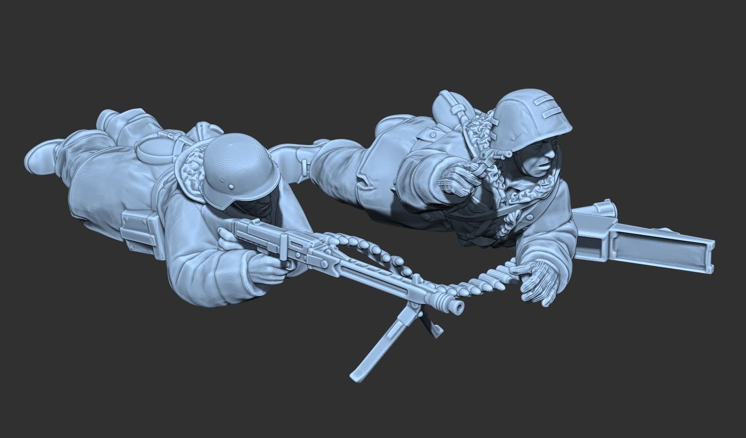 WWII German Dismounted Cavalry Squad Budapest Themed (12 models) Various Scales Historical Wargaming