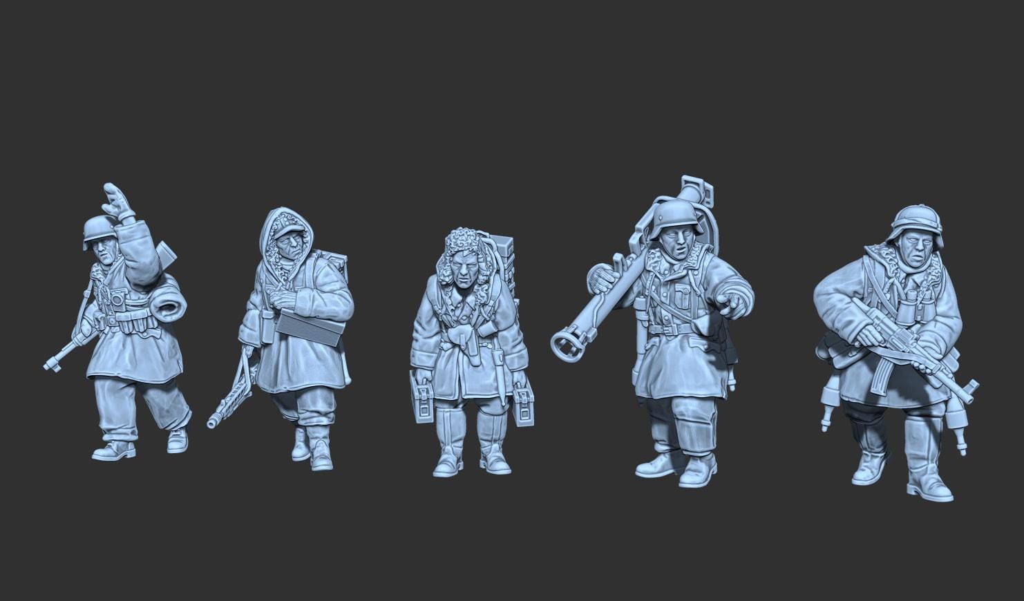 WWII German Dismounted Cavalry Squad Budapest Themed (12 models) Various Scales Historical Wargaming