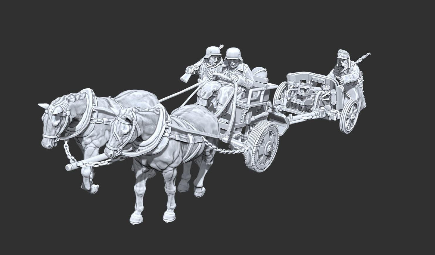 WWII German Limber M42 towing Pak38 with Crew Various Scales Historical Wargaming