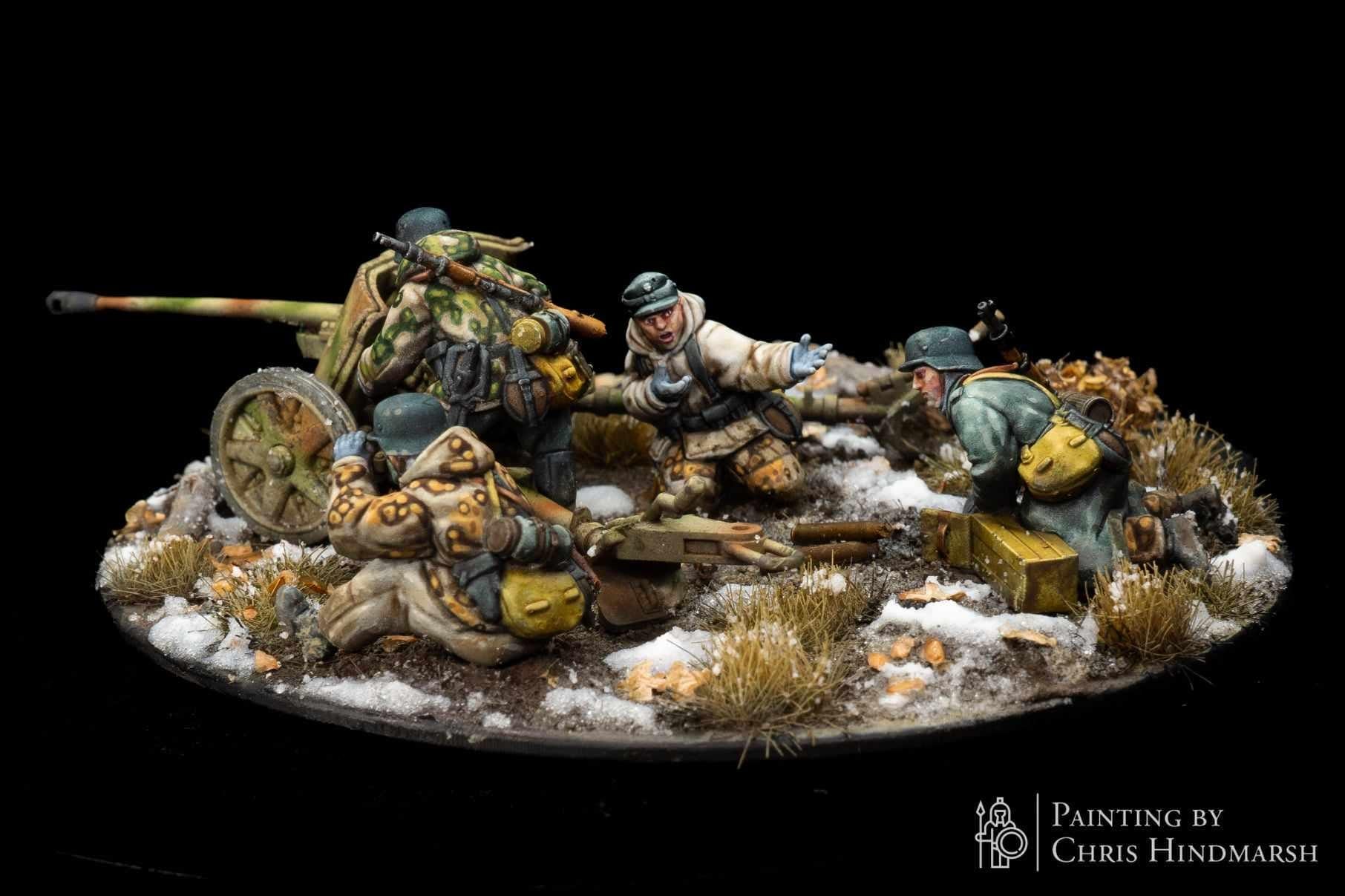 WWII Late War Winter German PaK38 with Crew Various Scales Historical Wargaming (US tariffs are pre-paid by us)