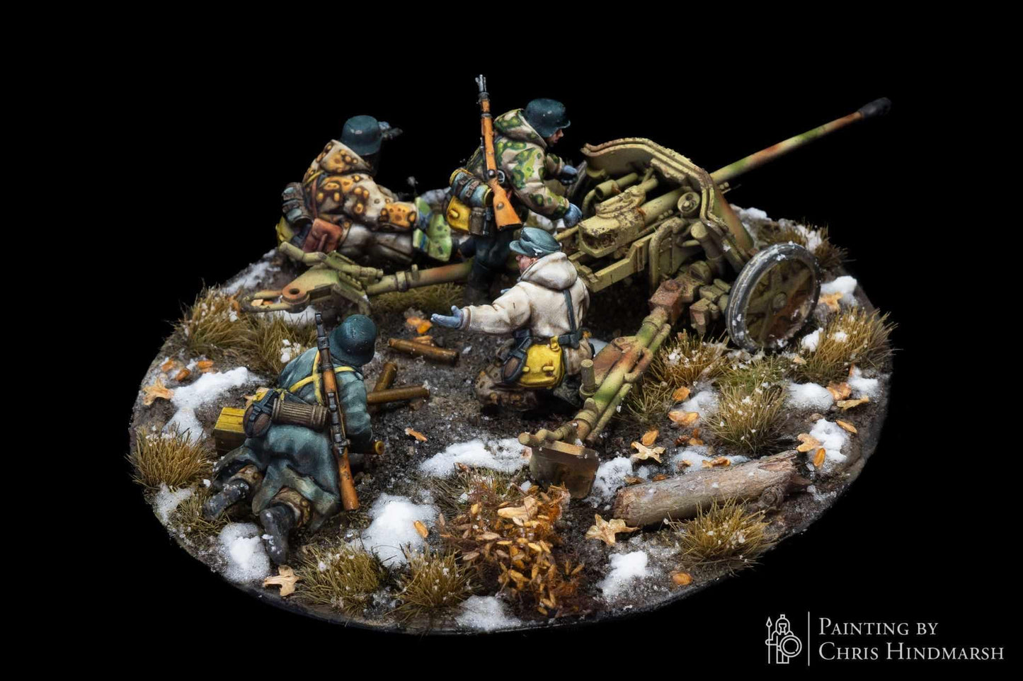 WWII Late War Winter German PaK38 with Crew Various Scales Historical Wargaming