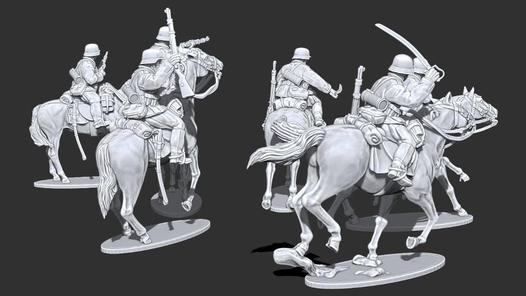 WWII Early War German Cavalry (6 models) Various Scales Historical Wargaming