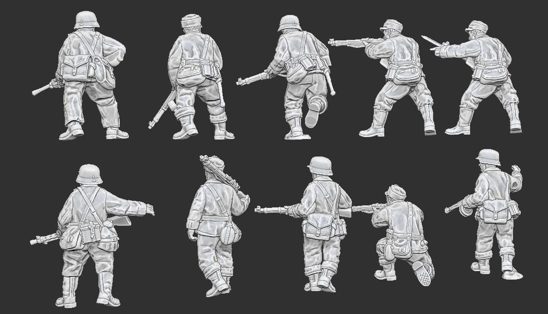 WWII Summer Finnish Infantry Squad (10 models) Various Scales Historical Wargaming