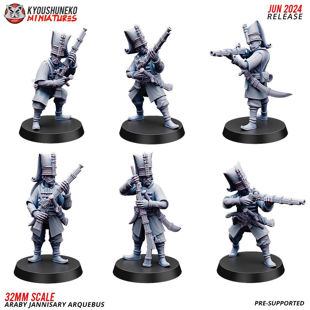 Ottoman Empire Janissary Arquebus Unit (10 models) Various Scales Historical Wargaming (US tariffs are pre-paid by us)
