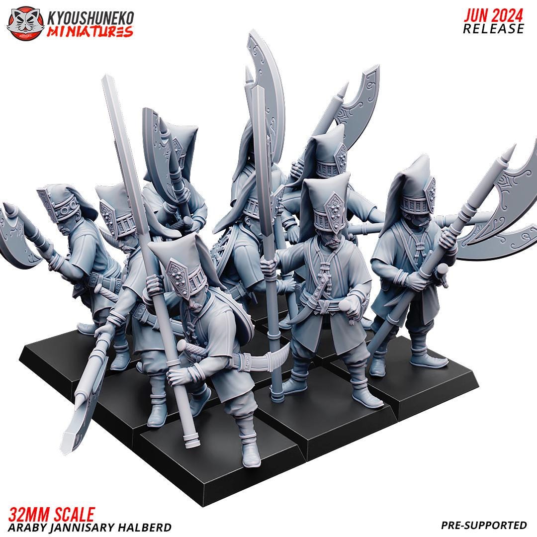 Ottoman Empire Janissary Halberd Unit (10 models) Various Scales Historical Wargaming (US tariffs are pre-paid by us)