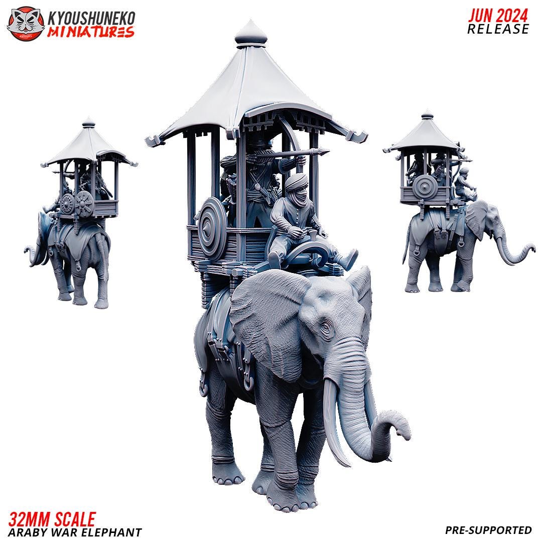 Arab War Elephant Various Scales Historical Wargaming