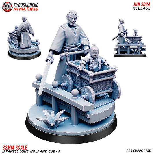 Japanese Samurais with Cubs (5 models) with Bases Bushido Historical Wargaming (US tariffs are pre-paid by us)